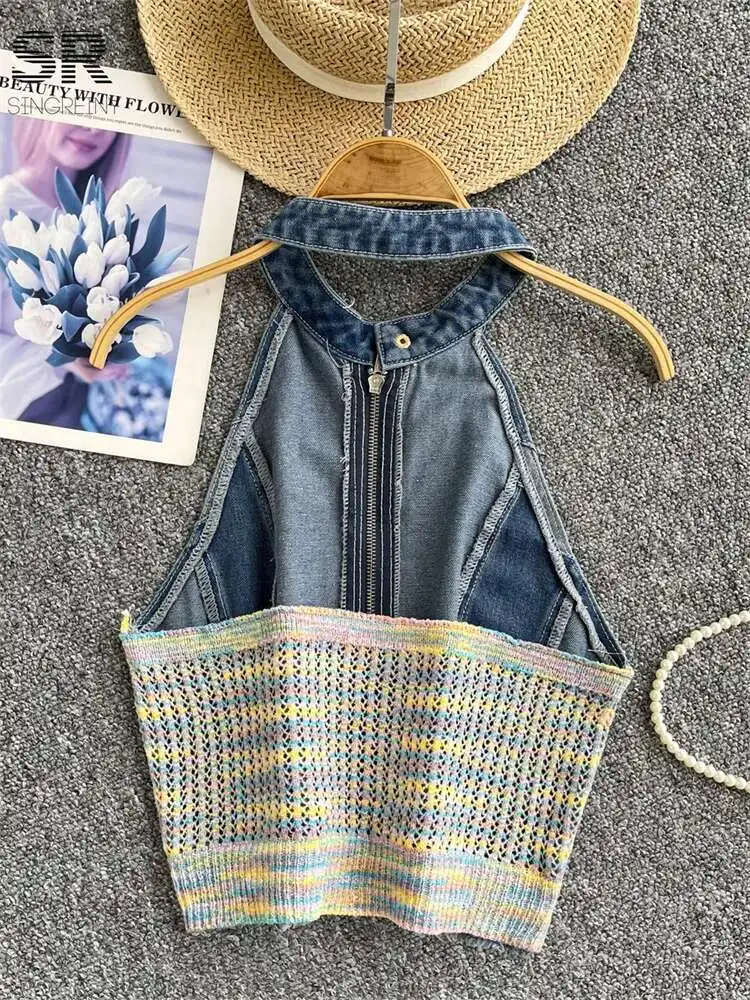 BabYoung Sexy Backless Denim Tops Slim Women Strapless Sleeveless American Style 2025 Zipper Design Summer Halter Chic Camisole
BabYoung Sexy Backless Denim Tops Slim Women Strapless Sleeveless American Style 2025 Zipper Design Summer Halter Chic Camisole
