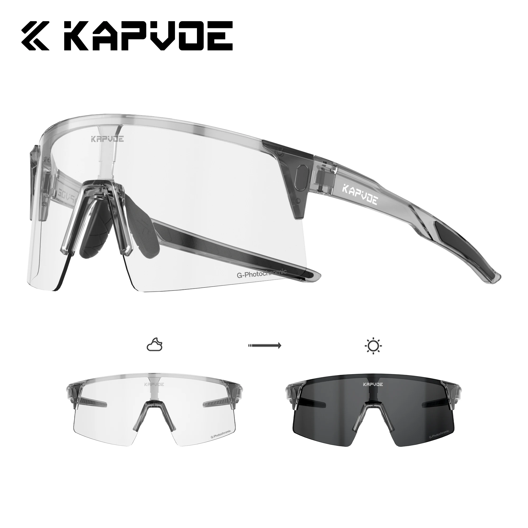 Kapvoe Photochromic Sports Sunglasses Men Cycling Glasses Women MTB Glasses Driving Running Sunglasses UV400 Lightweight Goggles
Kapvoe Photochromic Sports Sunglasses Men Cycling Glasses Women MTB Glasses Driving Running Sunglasses UV400 Lightweight Goggles