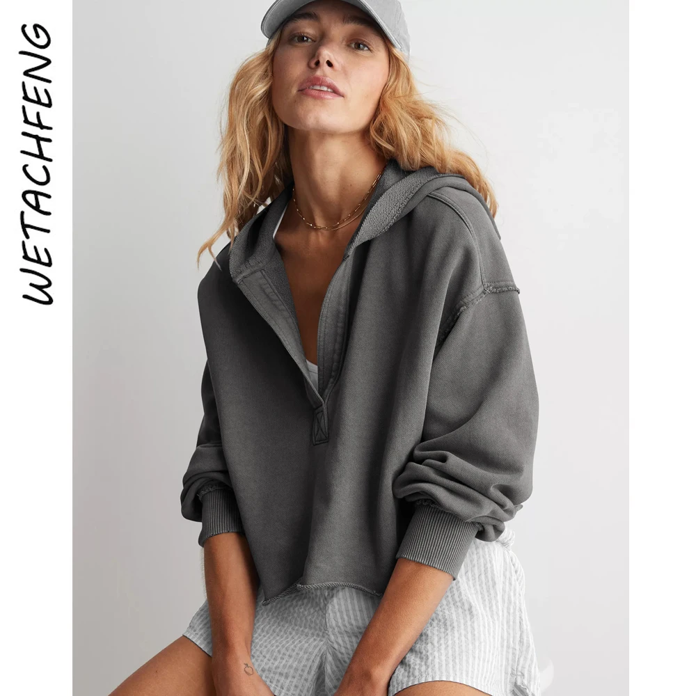 Women's Fashion Loose Brand V Neck Long Sleeve Hooded Sweatshirt Spring Autumn Pullovers Tops Sports Hoodies Tops Shirts Clothes
Women's Fashion Loose Brand V Neck Long Sleeve Hooded Sweatshirt Spring Autumn Pullovers Tops Sports Hoodies Tops Shirts Clothes