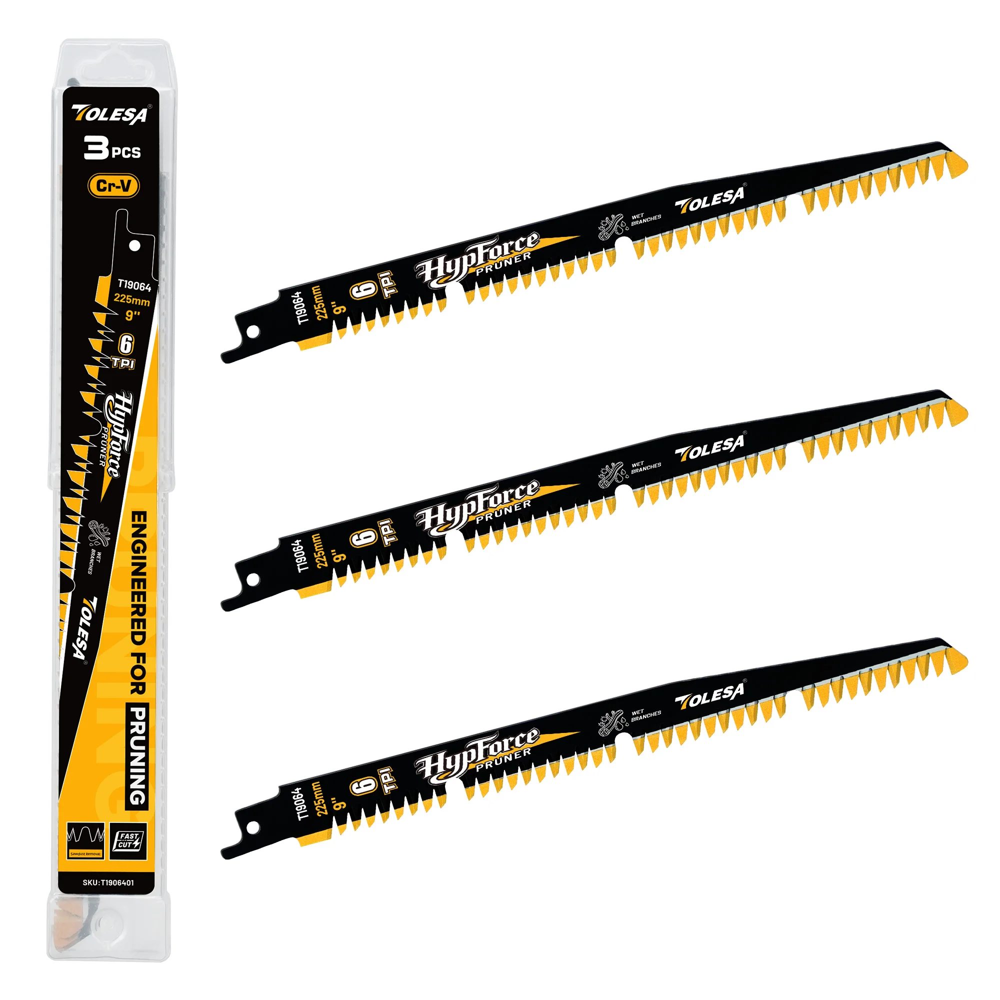 TOLESA 3PC 9 Inch Japanese Teeth Reciprocating Saw Blades, Wood Pruning Saw Blades 6TP, U-GrooveI, Fast & Clean Cut for Wet Wood
TOLESA 3PC 9 Inch Japanese Teeth Reciprocating Saw Blades, Wood Pruning Saw Blades 6TP, U-GrooveI, Fast & Clean Cut for Wet Wood