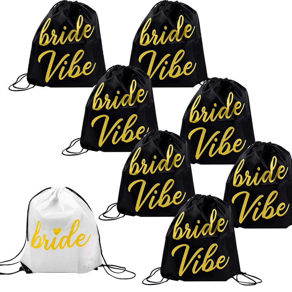 5pcs Bride Drawstring Backpack Bachelorette hen Party decoration Bridal shower bridesmaid proposal gift Wedding Party Gift Bag
5pcs Bride Drawstring Backpack Bachelorette hen Party decoration Bridal shower bridesmaid proposal gift Wedding Party Gift Bag