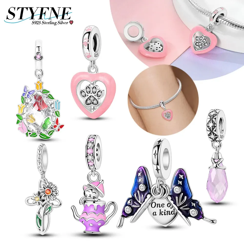 925 Sterling Silver Blue Purple Butterfly Crystal Tulip Beads Charm Fit Original Bracelet Diy Jewelry Women's Gift
925 Sterling Silver Blue Purple Butterfly Crystal Tulip Beads Charm Fit Original Bracelet Diy Jewelry Women's Gift