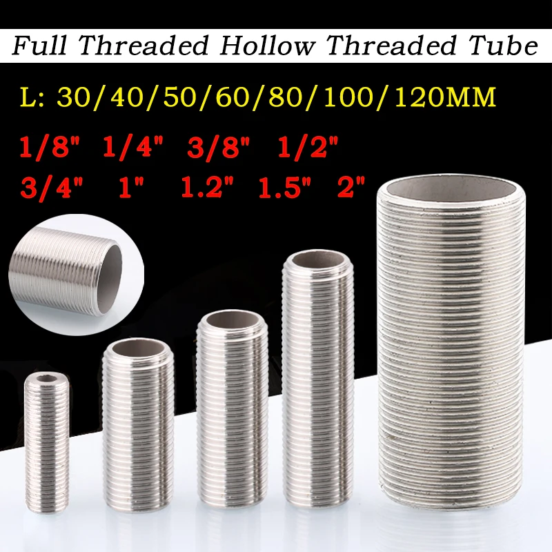 304 Stainless Steel Full Threaded Hollow Threaded Tube DIY Lighting Accessories Lighting Base Connecting Accessories 1/8"~2"
304 Stainless Steel Full Threaded Hollow Threaded Tube DIY Lighting Accessories Lighting Base Connecting Accessories 1/8"~2"