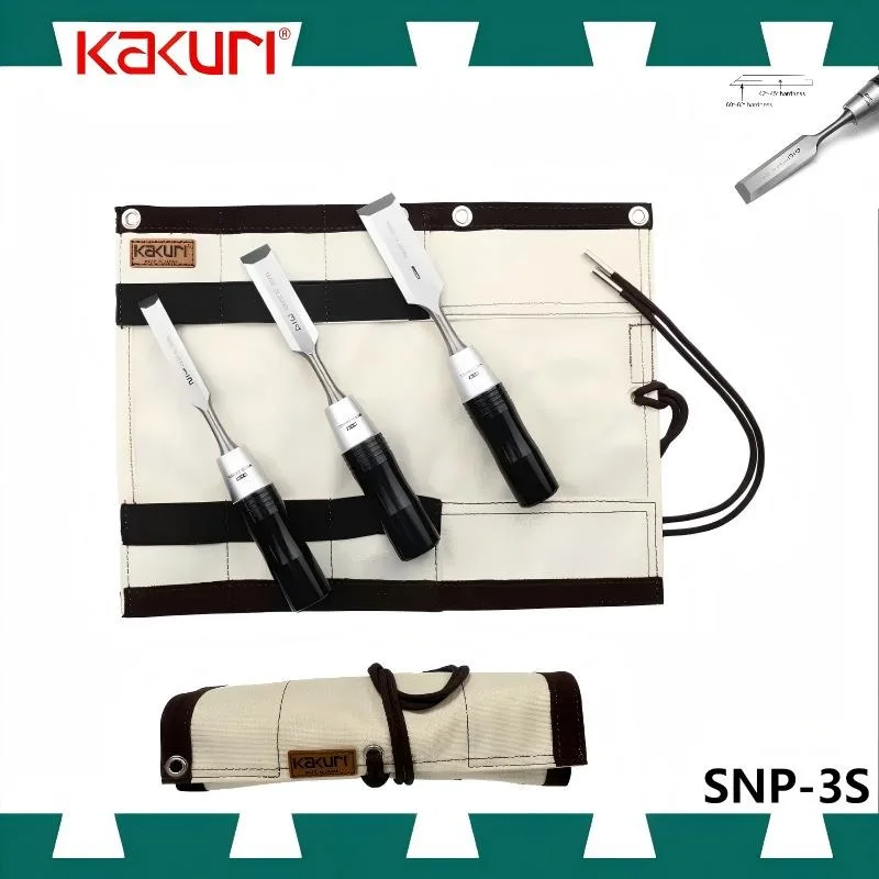KAKURI SNP-3S Japanese Wood Chisel Set - 3pcs with Storage Bag, Flat Chisels & Spatulas for Woodworking
KAKURI SNP-3S Japanese Wood Chisel Set - 3pcs with Storage Bag, Flat Chisels & Spatulas for Woodworking