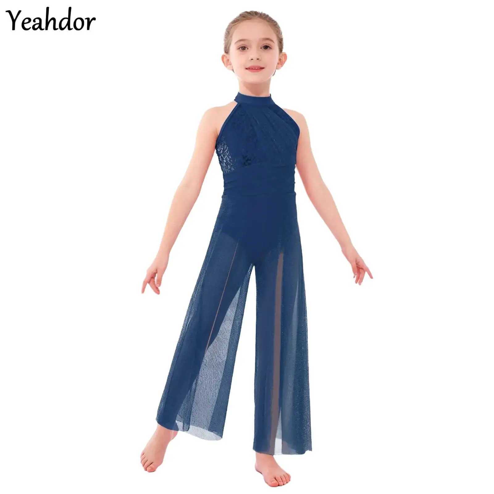 Kids Girls Ballet Lyrical Dance Costume Gymnastics Skating Leotard Jumpsuit Sequin Bodice Shimmery Mesh Split Wide-Leg Bodysuit
Kids Girls Ballet Lyrical Dance Costume Gymnastics Skating Leotard Jumpsuit Sequin Bodice Shimmery Mesh Split Wide-Leg Bodysuit