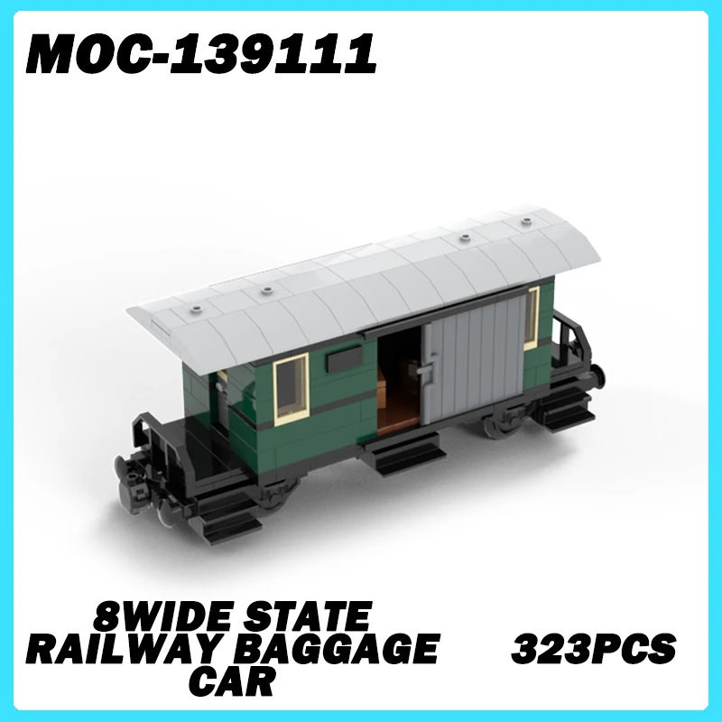 MOC-139111 Train Series 8wide State Railway Baggage Car Building Block Assembly Urban Accessories Brick Creative Gifts Toys 323P
MOC-139111 Train Series 8wide State Railway Baggage Car Building Block Assembly Urban Accessories Brick Creative Gifts Toys 323P