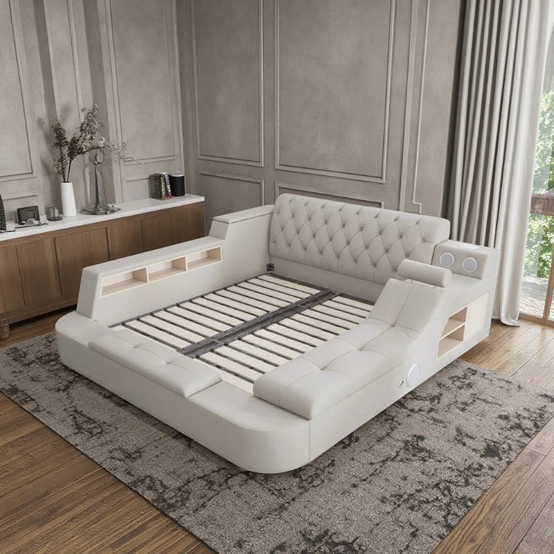 Latest Modern 1.8m Double Bed Frame Simple Queen Bed Multifunctional Smart Massage Storage Bed Bedroom Furniture
Latest Modern 1.8m Double Bed Frame Simple Queen Bed Multifunctional Smart Massage Storage Bed Bedroom Furniture