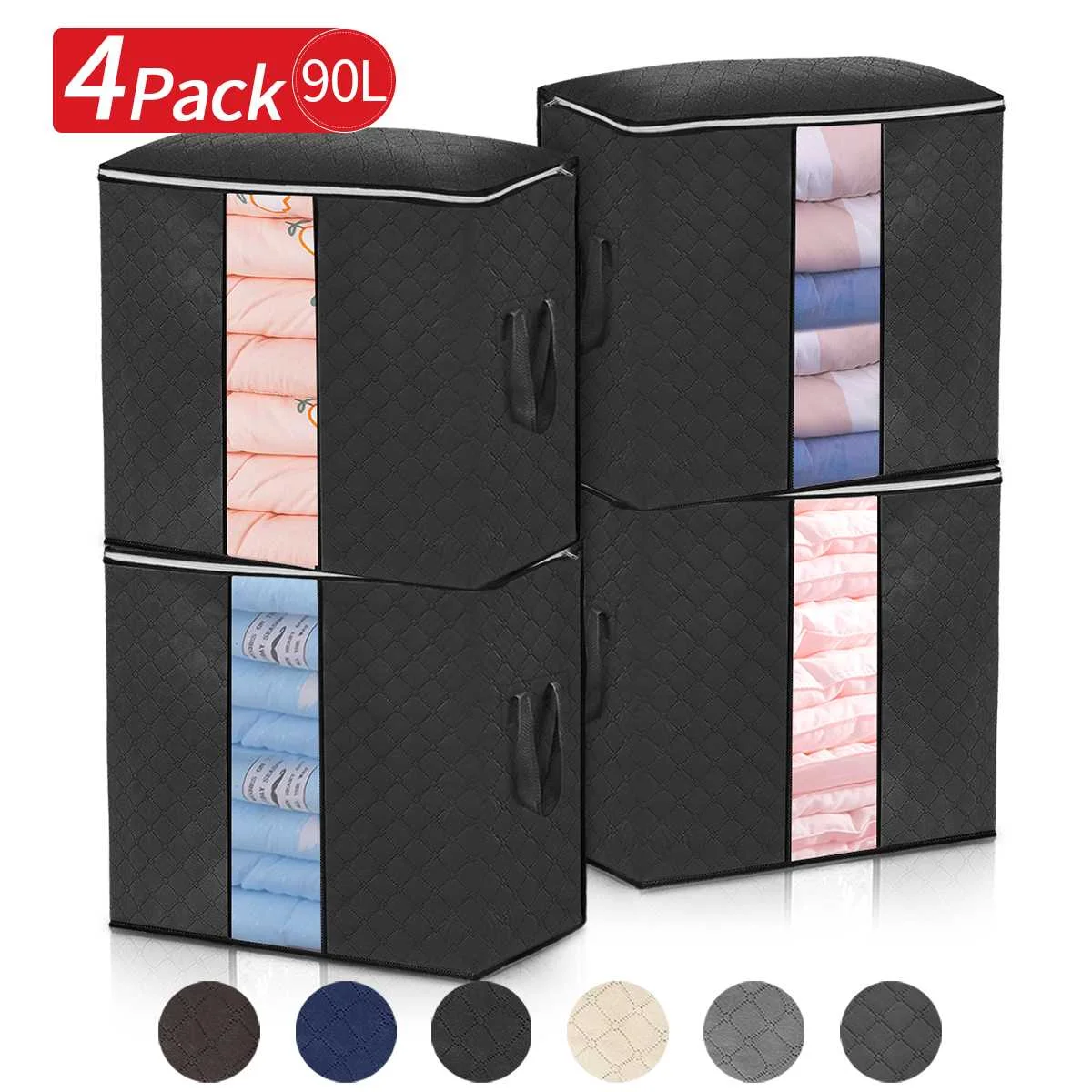 4PCS 360L Storage Bag For Clothes Blanket Portable Non-woven Folding Cloth Pillow Quilt Blanket Storage Box Cabinet Organizer
4PCS 360L Storage Bag For Clothes Blanket Portable Non-woven Folding Cloth Pillow Quilt Blanket Storage Box Cabinet Organizer