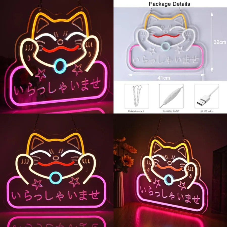 Japanese Welcome Neon Sign Fortune Cat Wall Decor Dimmable Led Neon Lights Japanese Style Welcome Neon Billboard for Restaurant
Japanese Welcome Neon Sign Fortune Cat Wall Decor Dimmable Led Neon Lights Japanese Style Welcome Neon Billboard for Restaurant