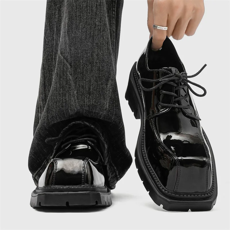 Men's Derby Shoes Thick Bottom High Rise Retro Pointed Toe Bright Surface Versatile Shoes Comfortable Rubber Sole Casual Style
Men's Derby Shoes Thick Bottom High Rise Retro Pointed Toe Bright Surface Versatile Shoes Comfortable Rubber Sole Casual Style