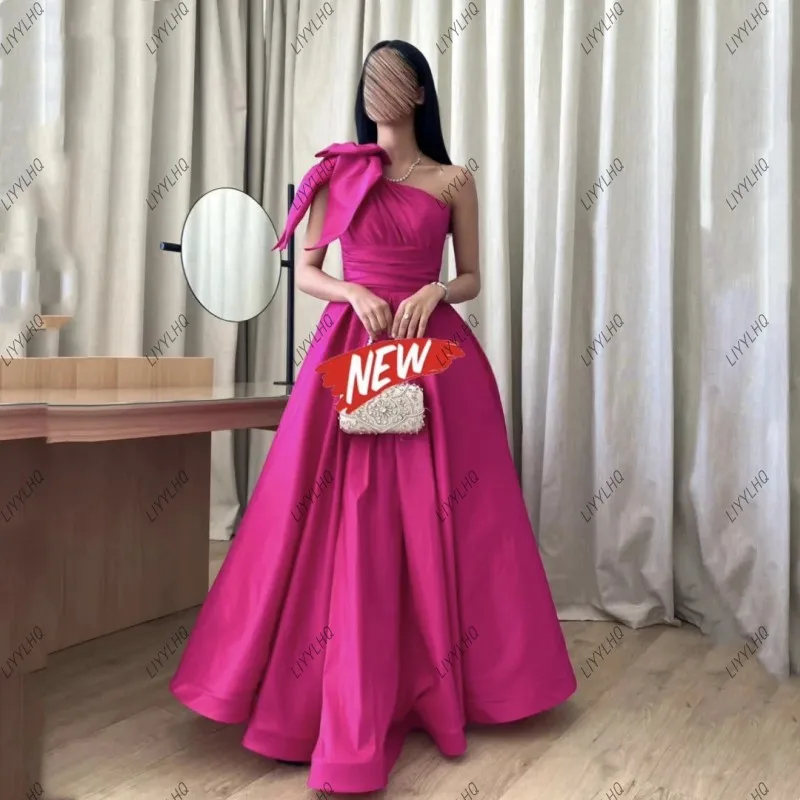 Vintage Hot Pink Prom Dresses Special One-Shoulder Bow Princess Prom Dress Girls Long Graduation Formal Occasions Party Dresses
Vintage Hot Pink Prom Dresses Special One-Shoulder Bow Princess Prom Dress Girls Long Graduation Formal Occasions Party Dresses