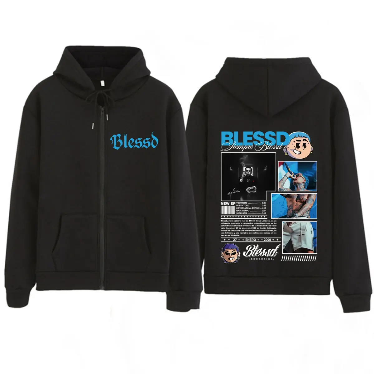 Rapper Blessd Album Tour 2026 Merch Zipper Hoodie Men Women Fashion Vintage Sweatshirt Long-sleeved Casual Loose Zip Up Jacket
Rapper Blessd Album Tour 2026 Merch Zipper Hoodie Men Women Fashion Vintage Sweatshirt Long-sleeved Casual Loose Zip Up Jacket