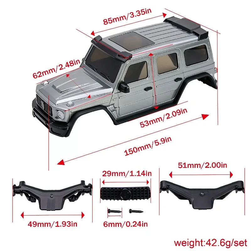 1/30 RC Crawler Modified Body Cover, Plastic Outer Casing with Spare Tire Bracket, DIY Upgrade Accessory for Off-road RC Vehicle
1/30 RC Crawler Modified Body Cover, Plastic Outer Casing with Spare Tire Bracket, DIY Upgrade Accessory for Off-road RC Vehicle