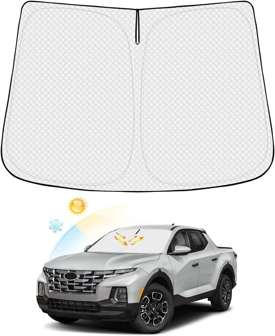 Windshield Sun Shade for Hyundai Santa Cruz 2022-2026, 6-Layer Front Sunshade Cover Blocks UV Rays Keeps Vehicle Cool
Windshield Sun Shade for Hyundai Santa Cruz 2022-2026, 6-Layer Front Sunshade Cover Blocks UV Rays Keeps Vehicle Cool