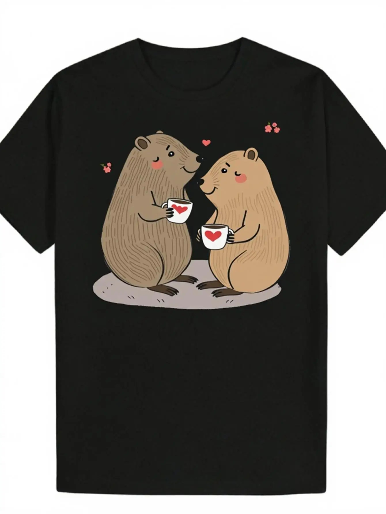Capybara Couple Coffee Graphic Tee Cute Animal Lover Gift Short Sleeve Casual Cotton T-Shirt
Capybara Couple Coffee Graphic Tee Cute Animal Lover Gift Short Sleeve Casual Cotton T-Shirt