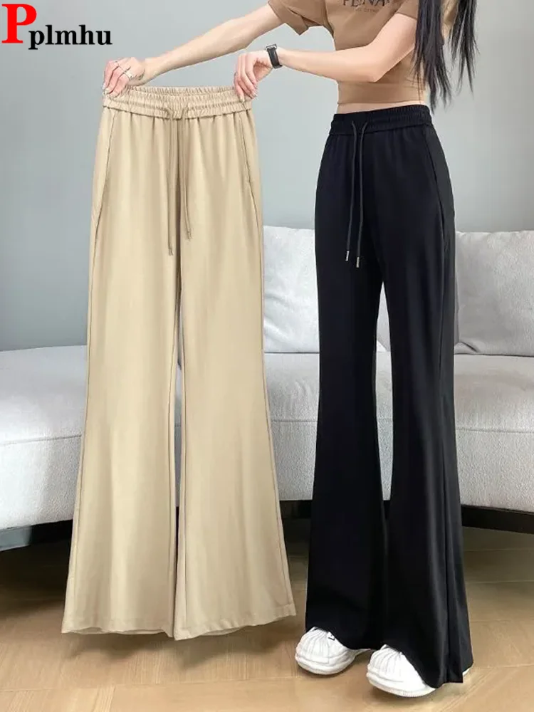 Women Casual Slim Solid Flare Pants Korean Fashion Elastic High Waist Wide Leg Sweatpants Summer Thin Classic Lace Up Pantalones
Women Casual Slim Solid Flare Pants Korean Fashion Elastic High Waist Wide Leg Sweatpants Summer Thin Classic Lace Up Pantalones