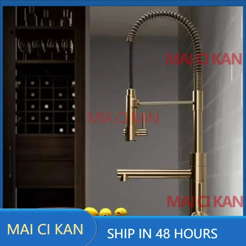 Кухонный смеситель из латуни с двойным изливом, для горячей и холодной воды, поворотный, выдвижной, для раковины
Кухонный смеситель из латуни с двойным изливом, для горячей и холодной воды, поворотный, выдвижной, для раковины