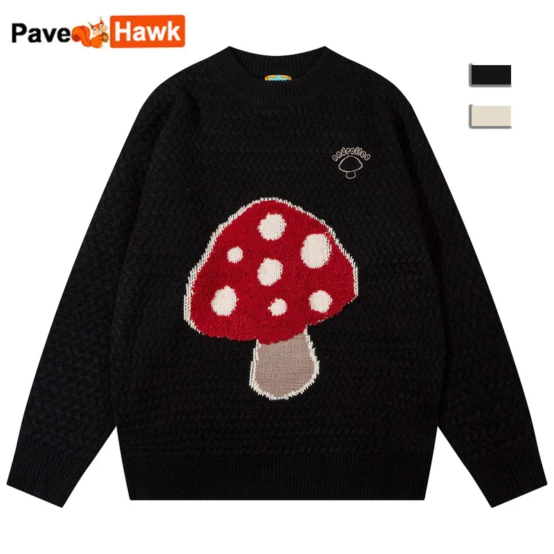 Loose Knitted Sweater Men Women Hip Hop Vintage Cartoon Mushroom Oversize Pullover Black Harajuku Casual Jumpers Unisex Autumn
Loose Knitted Sweater Men Women Hip Hop Vintage Cartoon Mushroom Oversize Pullover Black Harajuku Casual Jumpers Unisex Autumn