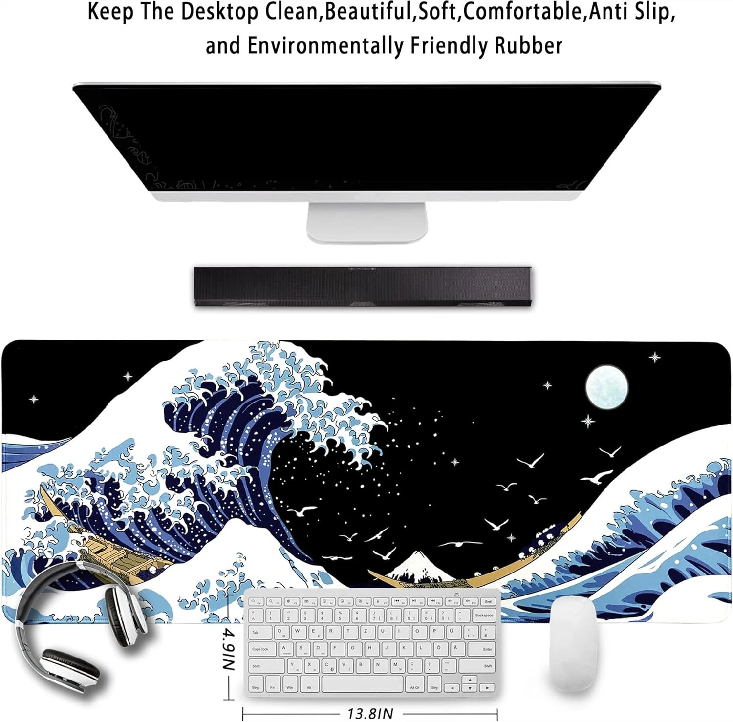 The Great Waves Large Size Non-slip Rubber Mouse pad XXL Computer Gaming accessories Keyboard Desktop Decoration Mat for Offices
The Great Waves Large Size Non-slip Rubber Mouse pad XXL Computer Gaming accessories Keyboard Desktop Decoration Mat for Offices