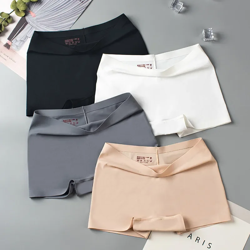 Silk Seamless Underwear Women's Boxer Shorts Ladies Panties Safety Pants Soild Female High Waist Lingerie Panty
Silk Seamless Underwear Women's Boxer Shorts Ladies Panties Safety Pants Soild Female High Waist Lingerie Panty