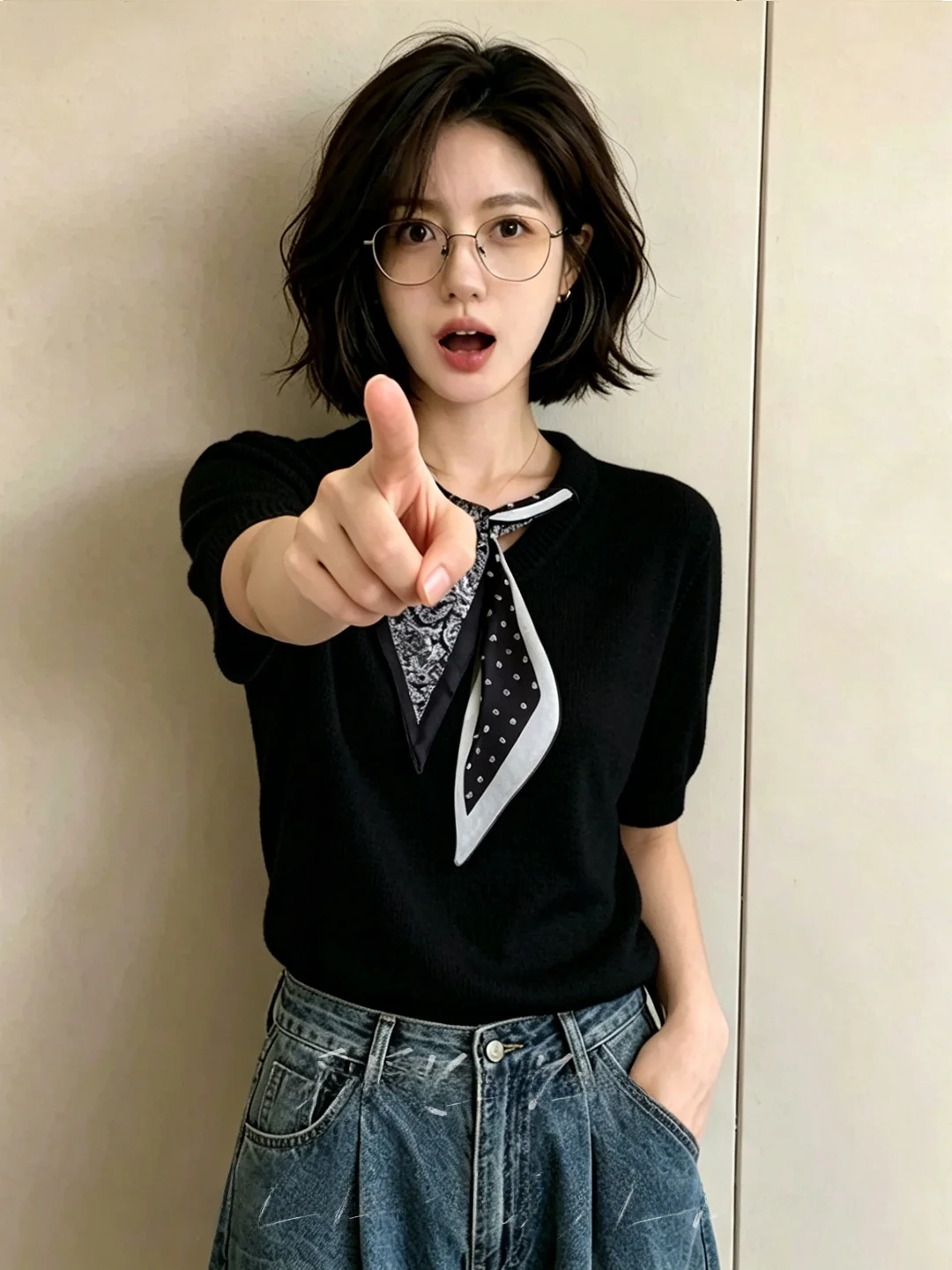 Korean Style Women's Slim Fit Knitted Shirt Short Sleeve round Neck Tie Top Breathable Comfortable Summer Fashionable Commute
Korean Style Women's Slim Fit Knitted Shirt Short Sleeve round Neck Tie Top Breathable Comfortable Summer Fashionable Commute