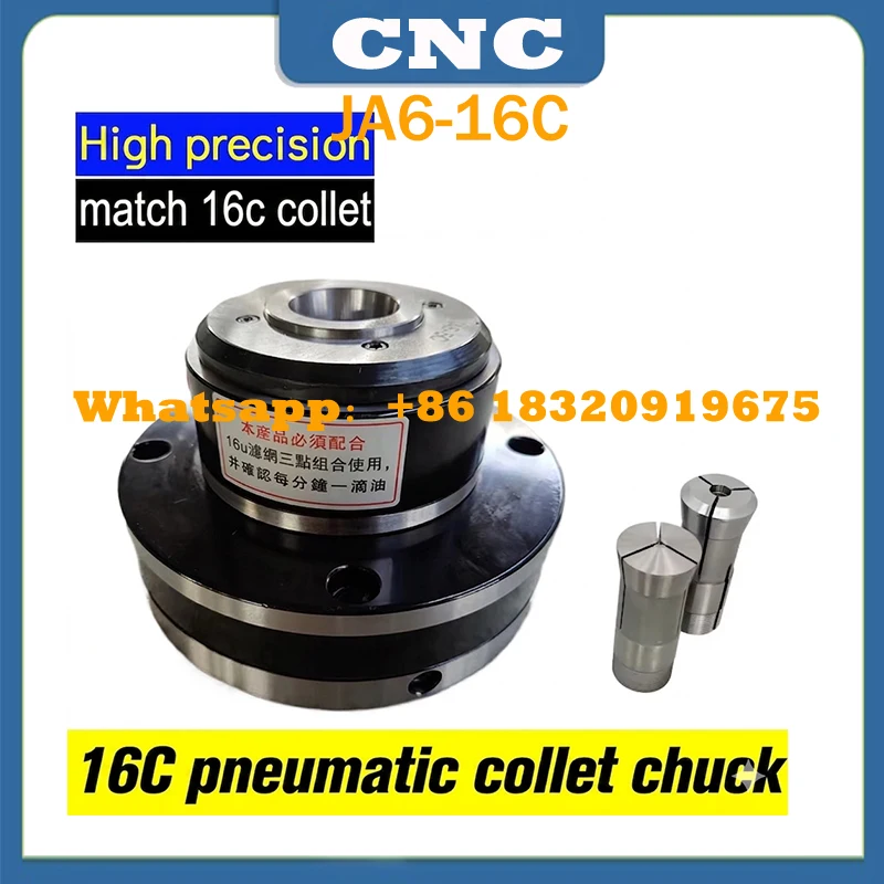 16C Collet chuck JA6-16C Rotary Pneumatic Lathe with collets Hollow air chuck inside the outer clip collet clip For CNC lathe
16C Collet chuck JA6-16C Rotary Pneumatic Lathe with collets Hollow air chuck inside the outer clip collet clip For CNC lathe