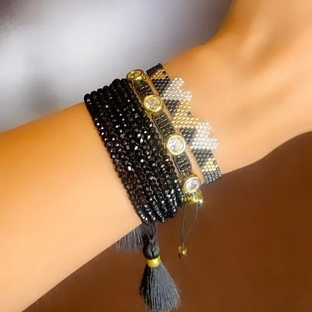 Rice bead bracelet Black Heart-shaped Originality Hand knitting Multilayer Bohemia Simple Tide Adjustable Beaded bracelet
Rice bead bracelet Black Heart-shaped Originality Hand knitting Multilayer Bohemia Simple Tide Adjustable Beaded bracelet