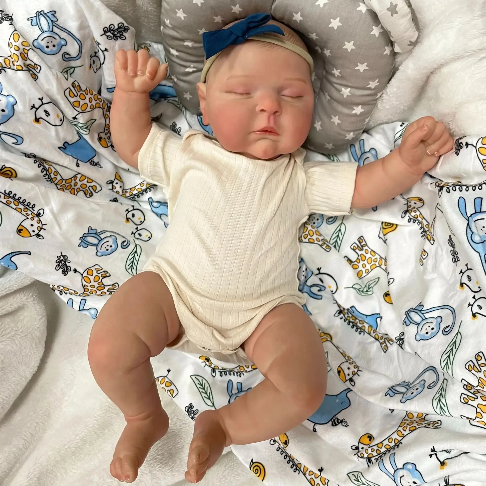 19inch Peaches Soft Cloth Body Lifelike Sleeping Reborn Baby Doll Multiple Layers Painting 3D Skin With Hand Painted Hair
19inch Peaches Soft Cloth Body Lifelike Sleeping Reborn Baby Doll Multiple Layers Painting 3D Skin With Hand Painted Hair