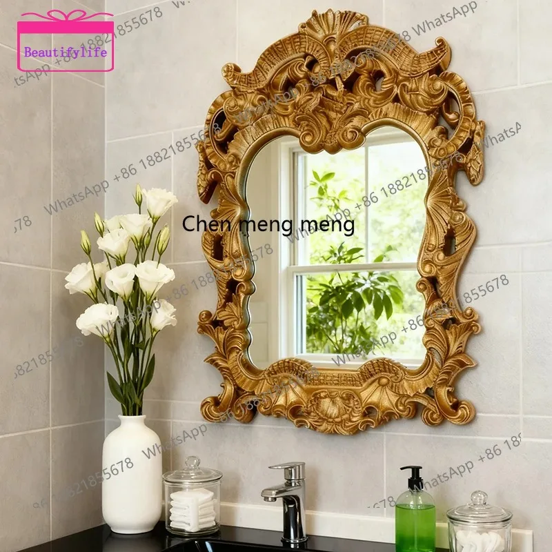 YL French retro bathroom bathroom mirror court style living room wall hanging decorative mirror European enigma mirror
YL French retro bathroom bathroom mirror court style living room wall hanging decorative mirror European enigma mirror