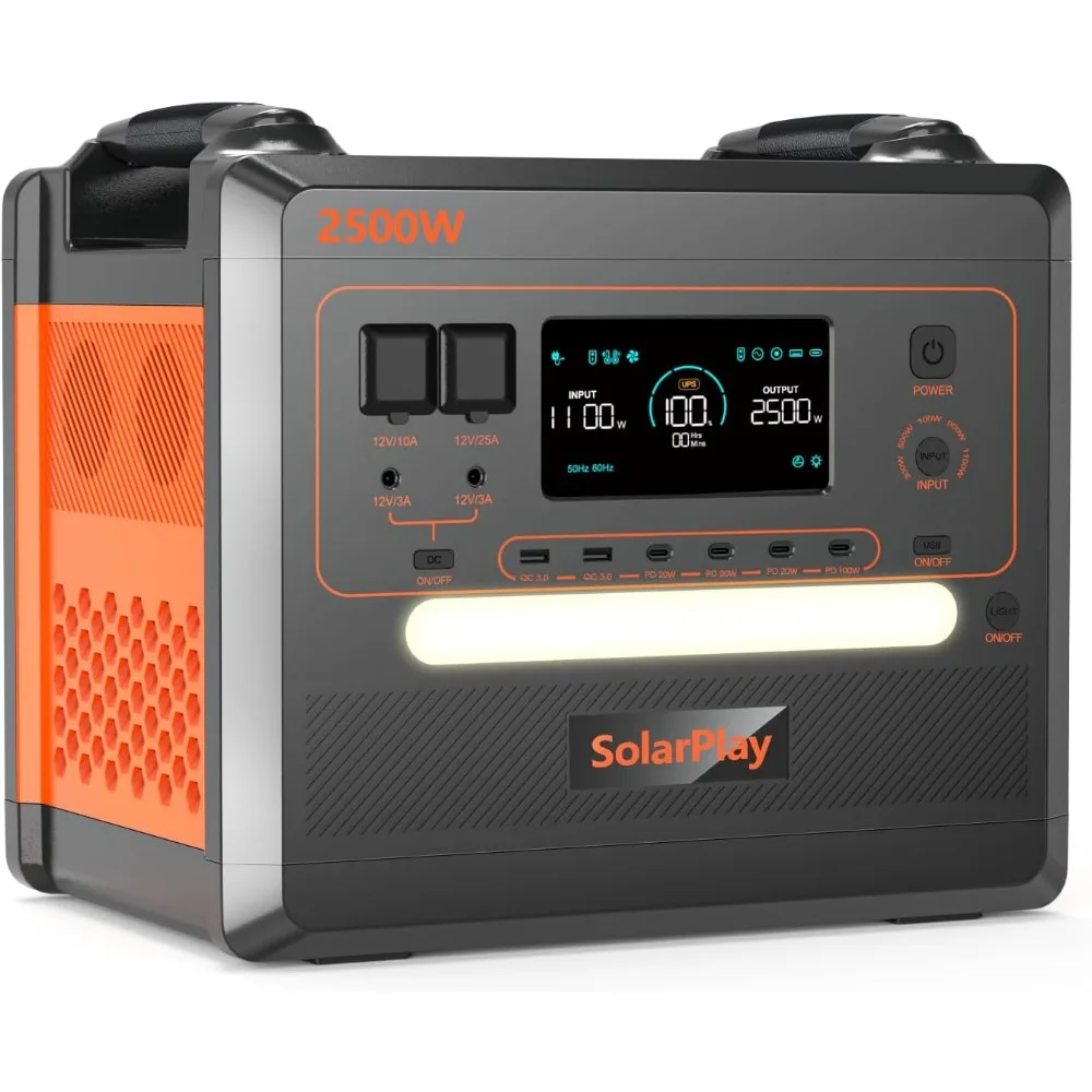 Q2402M Solar Generator, 2500W/2300Wh Portable Power Station with 4 AC Outlets (4800W Peak), Optional Solar Panel, Emergency Home
Q2402M Solar Generator, 2500W/2300Wh Portable Power Station with 4 AC Outlets (4800W Peak), Optional Solar Panel, Emergency Home