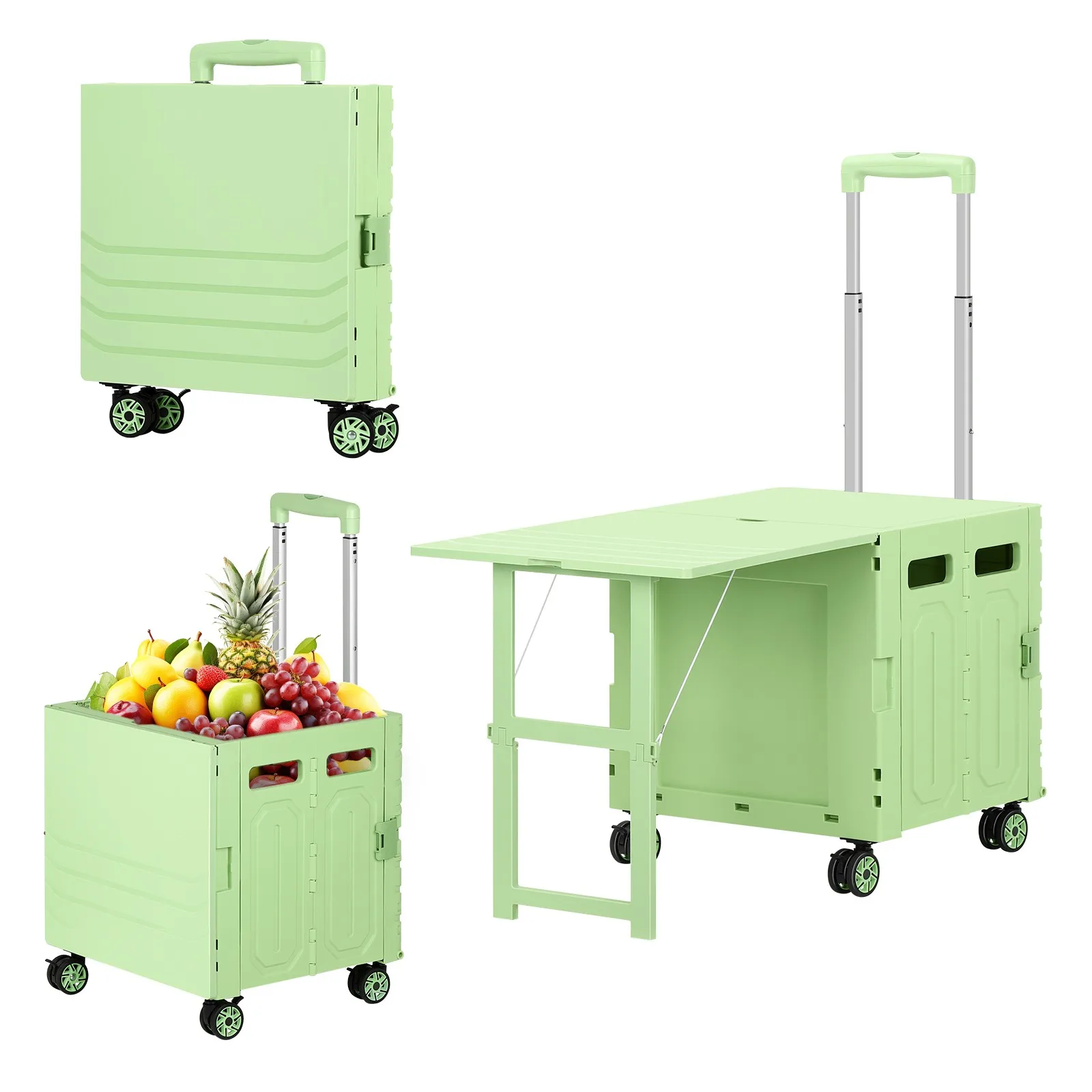 Foldable Utility Cart Collapsible Camping Table Shopping Cart Rolling Crate
Foldable Utility Cart Collapsible Camping Table Shopping Cart Rolling Crate