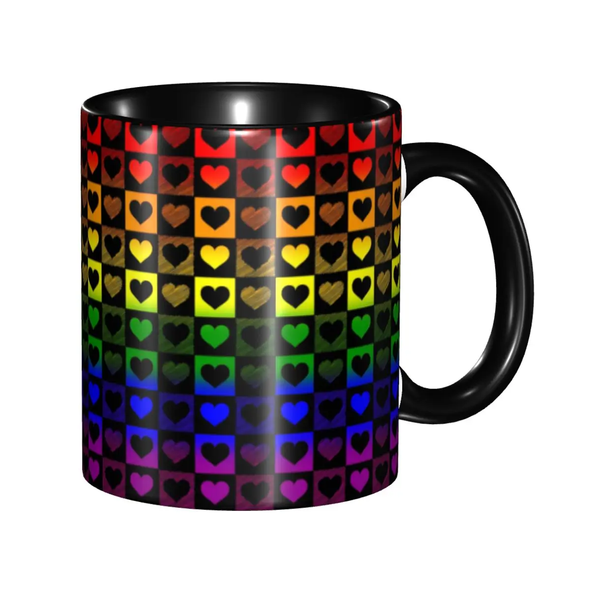 Rainbow Heart Checkers Checkered Coffee Mug DIY Personalized Ceramic Mug Cup Creative Present
Rainbow Heart Checkers Checkered Coffee Mug DIY Personalized Ceramic Mug Cup Creative Present