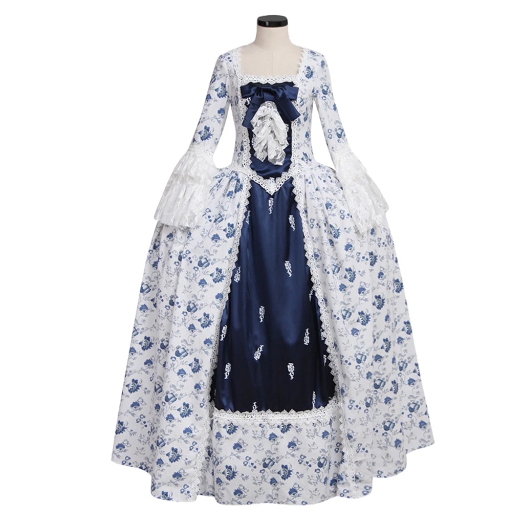 Historical Marie Antoinette Costume Rococo Style Floral Ball Gown Dress Medieval Victorian Long Sleeves Renaissance Dress
Historical Marie Antoinette Costume Rococo Style Floral Ball Gown Dress Medieval Victorian Long Sleeves Renaissance Dress