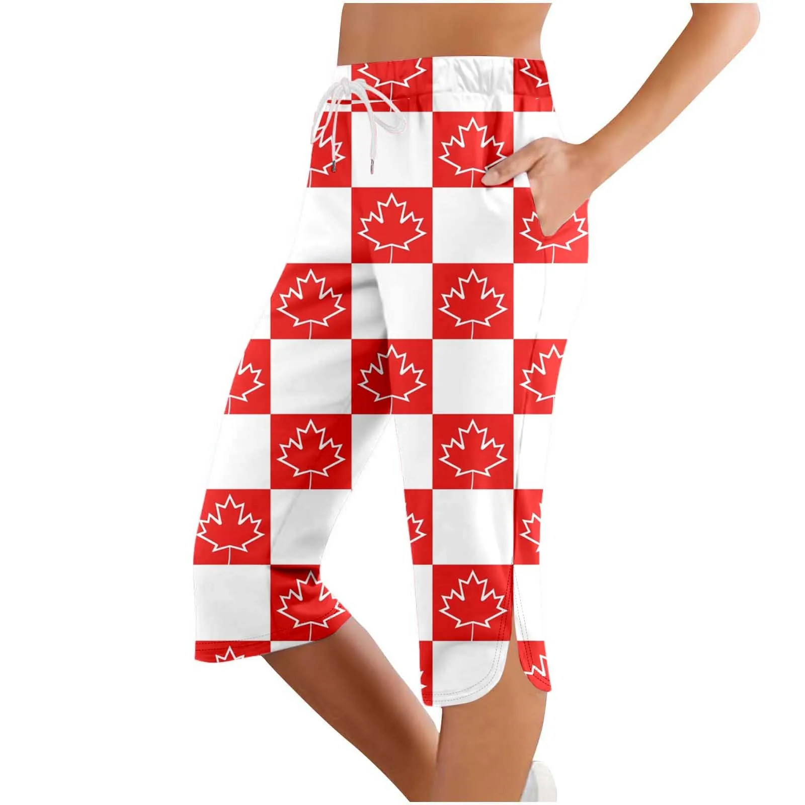 Summer Women Cropped Pants High Waist Casual Maple Leaf Printing Pants Solid Color Yoga Clothes Workout Gym Trousers 2025
Summer Women Cropped Pants High Waist Casual Maple Leaf Printing Pants Solid Color Yoga Clothes Workout Gym Trousers 2025