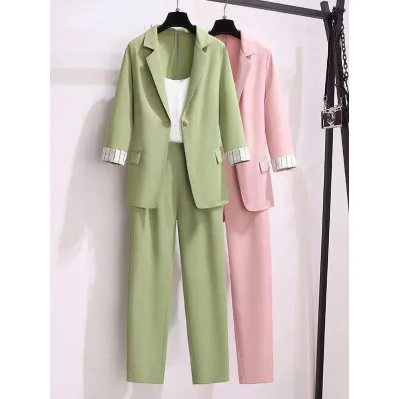 2024 Spring New Korean Elegant Women's Suit Female Blazer Leisure Pants Tweed Suit Jacket Three Piece Jacket Pants Set N282
2024 Spring New Korean Elegant Women's Suit Female Blazer Leisure Pants Tweed Suit Jacket Three Piece Jacket Pants Set N282
