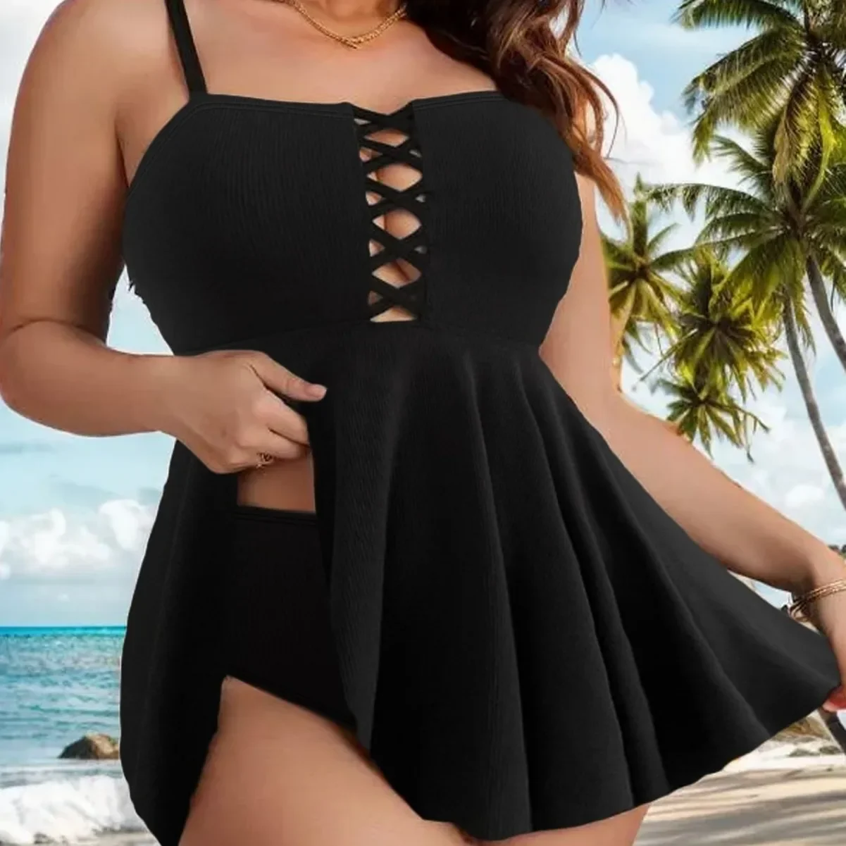2024 New plus Size Sexy Hollow out Back One Piece Swimsuit Pure Color Belly Covering Slimming Design Cross-Border Fashion
2024 New plus Size Sexy Hollow out Back One Piece Swimsuit Pure Color Belly Covering Slimming Design Cross-Border Fashion