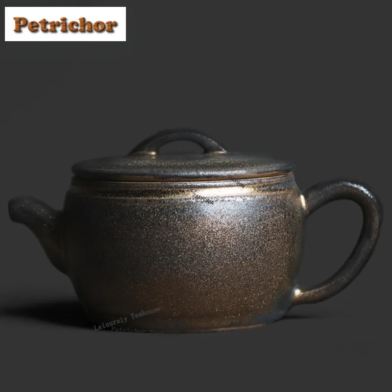 220ml Kiln Fambe Black Gilt Large Caliber Teapot Antique Tea Infuser Pot Tea Soaking Kettle With Filter Puer Tableware Craft
220ml Kiln Fambe Black Gilt Large Caliber Teapot Antique Tea Infuser Pot Tea Soaking Kettle With Filter Puer Tableware Craft