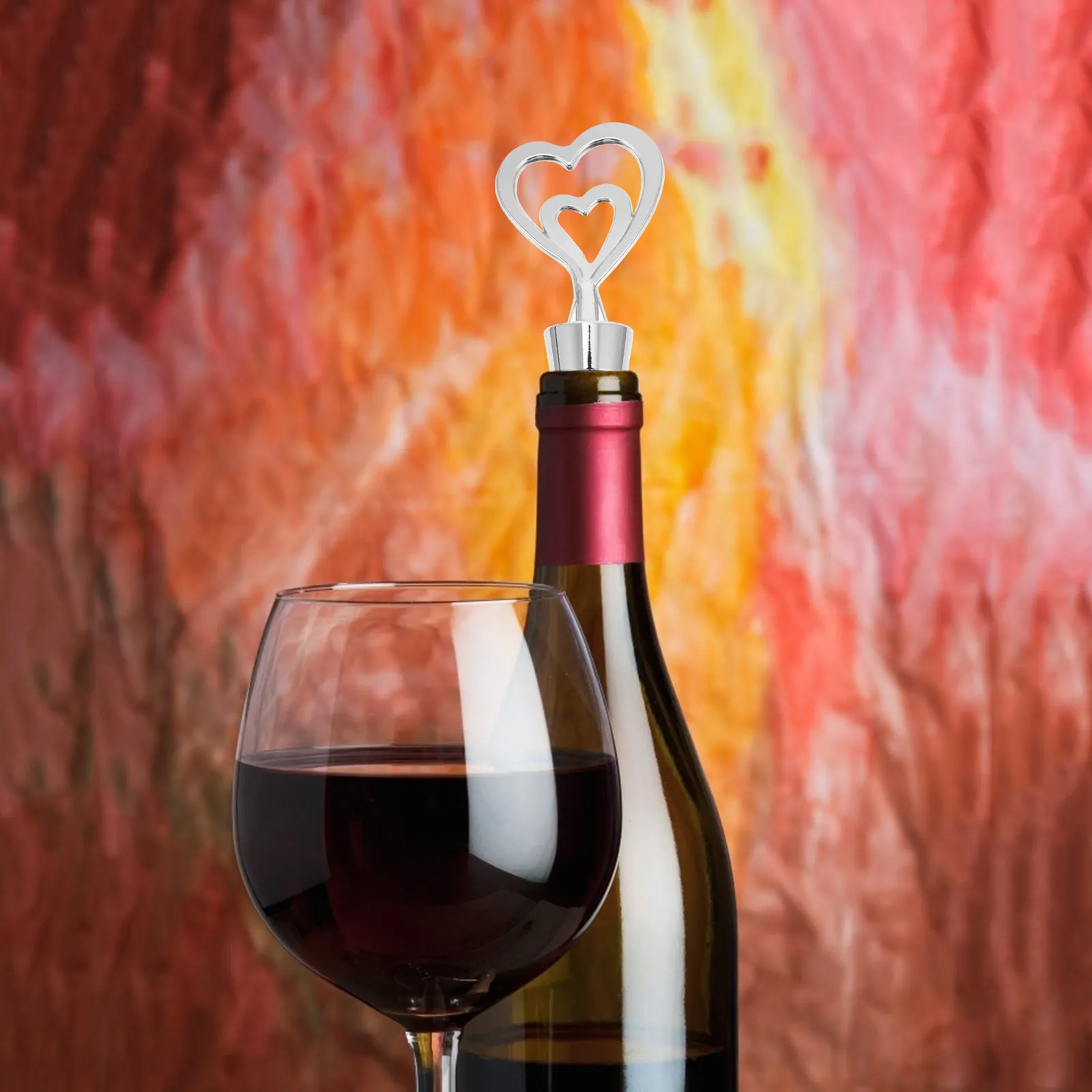 5Pcs Red Wine Bottle Stoppers Double Heart Shape Dust Proof Airtight Seal Preserves Opened Wine Stylish Alloy Bottle Plug Set
5Pcs Red Wine Bottle Stoppers Double Heart Shape Dust Proof Airtight Seal Preserves Opened Wine Stylish Alloy Bottle Plug Set