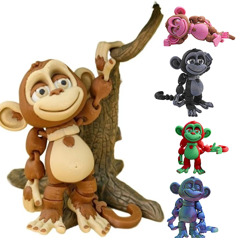Multi-color 3D Printed Animal Set for Your Desk Monkey Banana Combo Tabletop Monkey Multi-joint Tabletop
Multi-color 3D Printed Animal Set for Your Desk Monkey Banana Combo Tabletop Monkey Multi-joint Tabletop