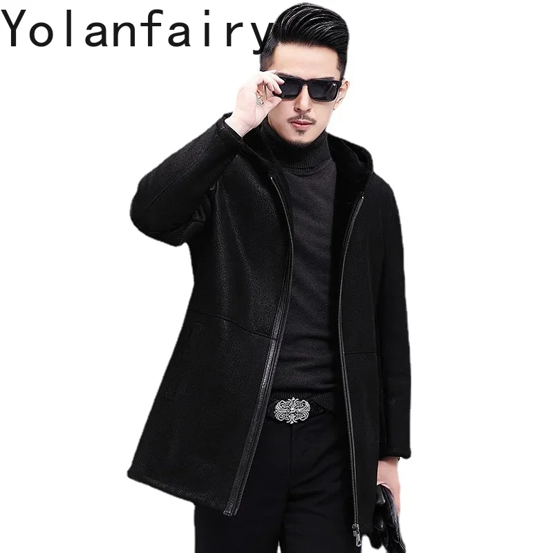 YOLANFAIRY New Coat Men Winter Natural Fur Men's Coat Genuine Leather Jacket Medium Long Hooded Wool Coats Men Clothing Chaqueta
YOLANFAIRY New Coat Men Winter Natural Fur Men's Coat Genuine Leather Jacket Medium Long Hooded Wool Coats Men Clothing Chaqueta
