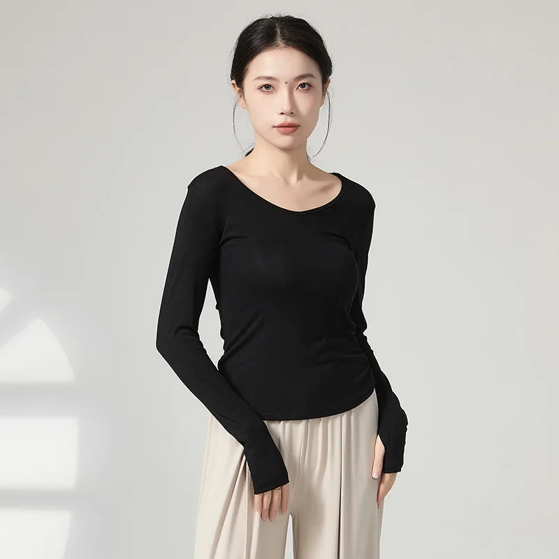 Adult Slim Fit V Neck Side Ruched Long Sleeve Belly Dance T Shirt Top Costume for Women Dancing Clothes Dancer Clothing Wear
Adult Slim Fit V Neck Side Ruched Long Sleeve Belly Dance T Shirt Top Costume for Women Dancing Clothes Dancer Clothing Wear