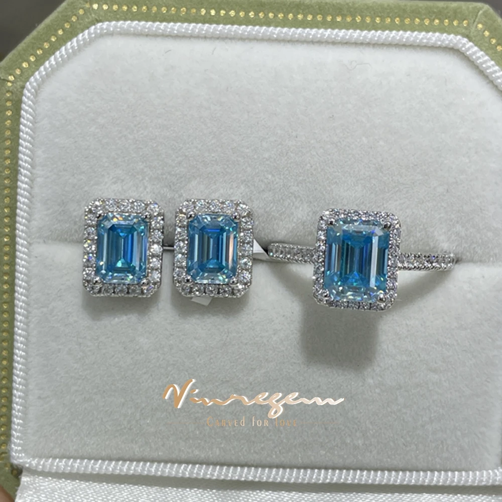 Vinregem 925 Sterling Silver 3EX VVS1 Emerald Cut 5*7 MM Moissanite Diamonds Gemstone Diamond Rings/Earrings /Studs Jewelry Sets
Vinregem 925 Sterling Silver 3EX VVS1 Emerald Cut 5*7 MM Moissanite Diamonds Gemstone Diamond Rings/Earrings /Studs Jewelry Sets
