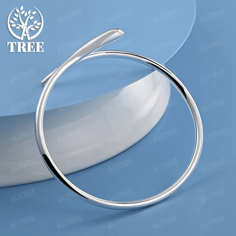 Fashion 925 Sterling Silver Smooth Round Bangles Women Banquet Party Pretty Jewelry Men Anniversary Gift Exquisite Accessories
Fashion 925 Sterling Silver Smooth Round Bangles Women Banquet Party Pretty Jewelry Men Anniversary Gift Exquisite Accessories