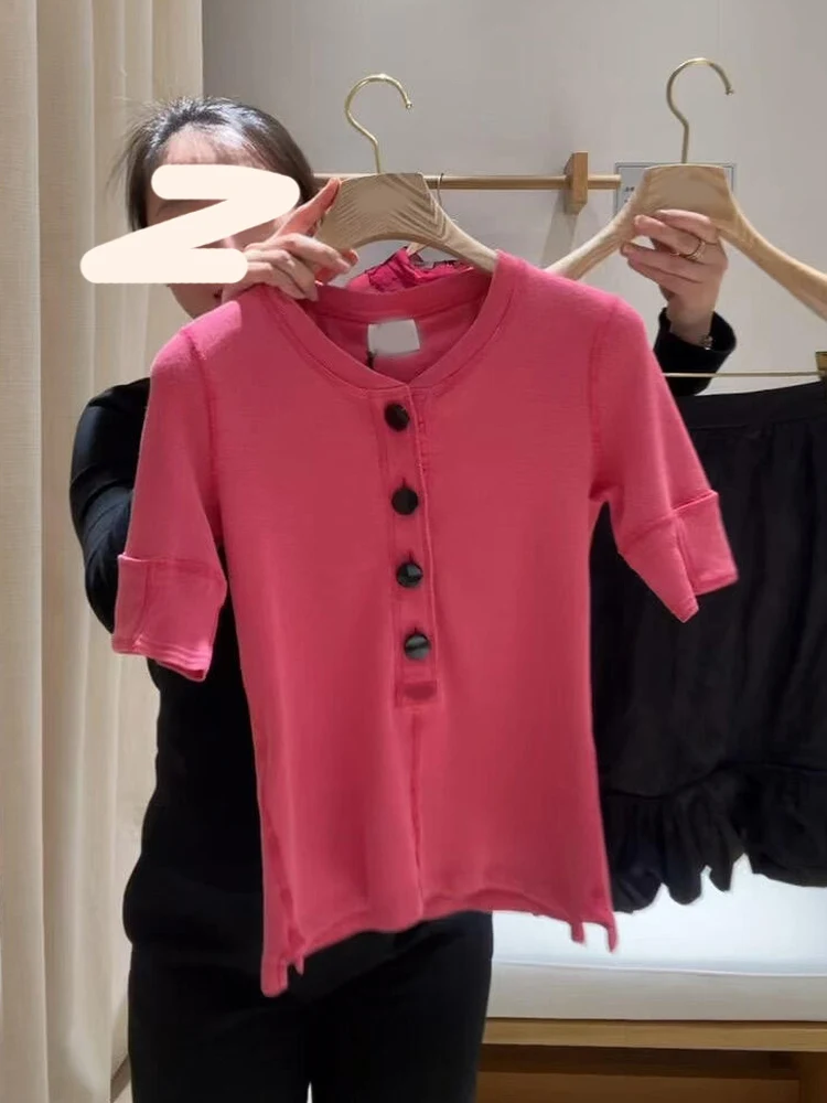 Pink Knitted Short Sleeve Women's T-shirt Summer 2026 Unique Korean Style Atmosphere Sensation Fashion High Quality Beautiful...
Pink Knitted Short Sleeve Women's T-shirt Summer 2026 Unique Korean Style Atmosphere Sensation Fashion High Quality Beautiful...