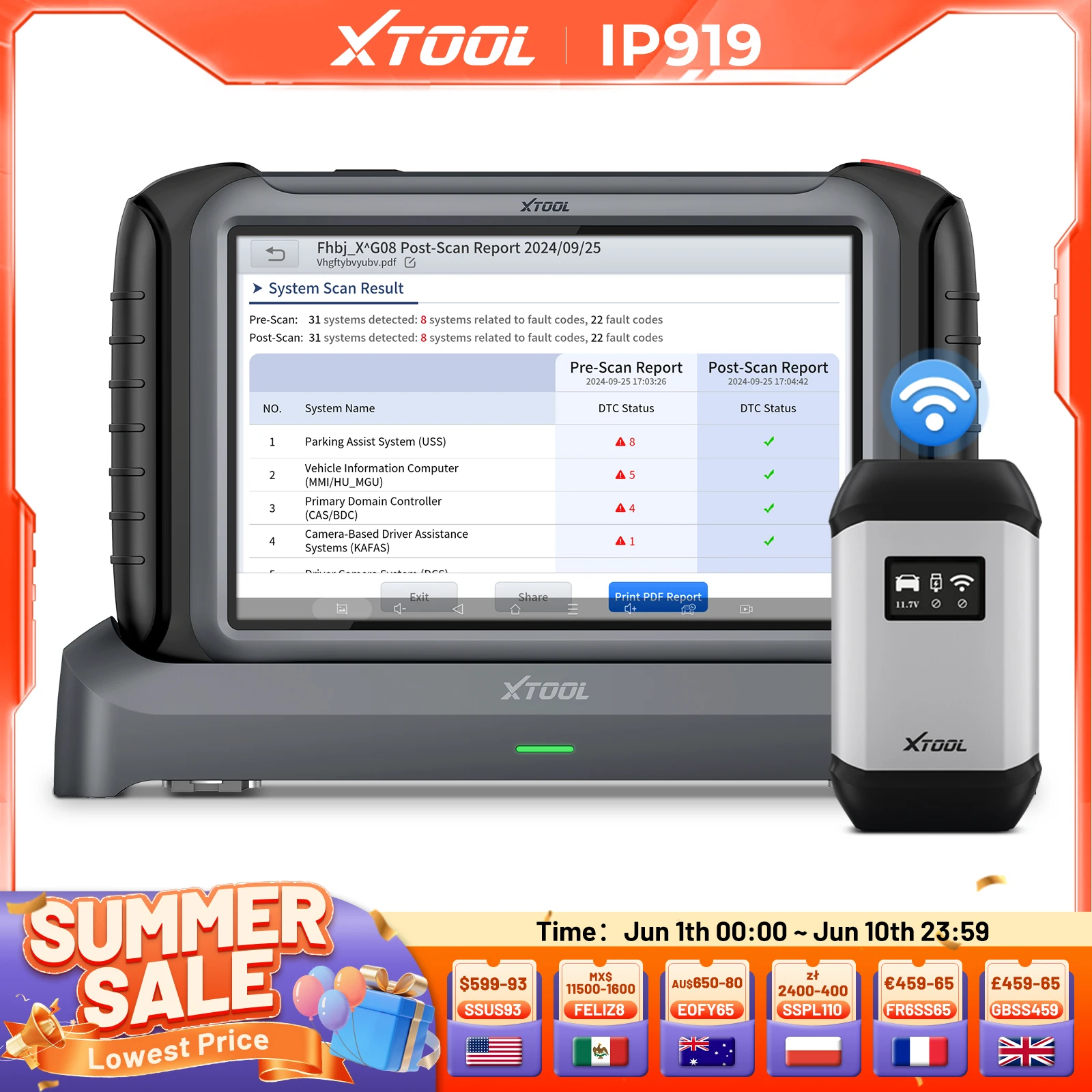 XTOOL INPLUS IP919 Car System Diagnostic Tool Smart Key Programmer ECU Configuration VAG Guided with 51+Resets CANFD DOIP FCA
XTOOL INPLUS IP919 Car System Diagnostic Tool Smart Key Programmer ECU Configuration VAG Guided with 51+Resets CANFD DOIP FCA