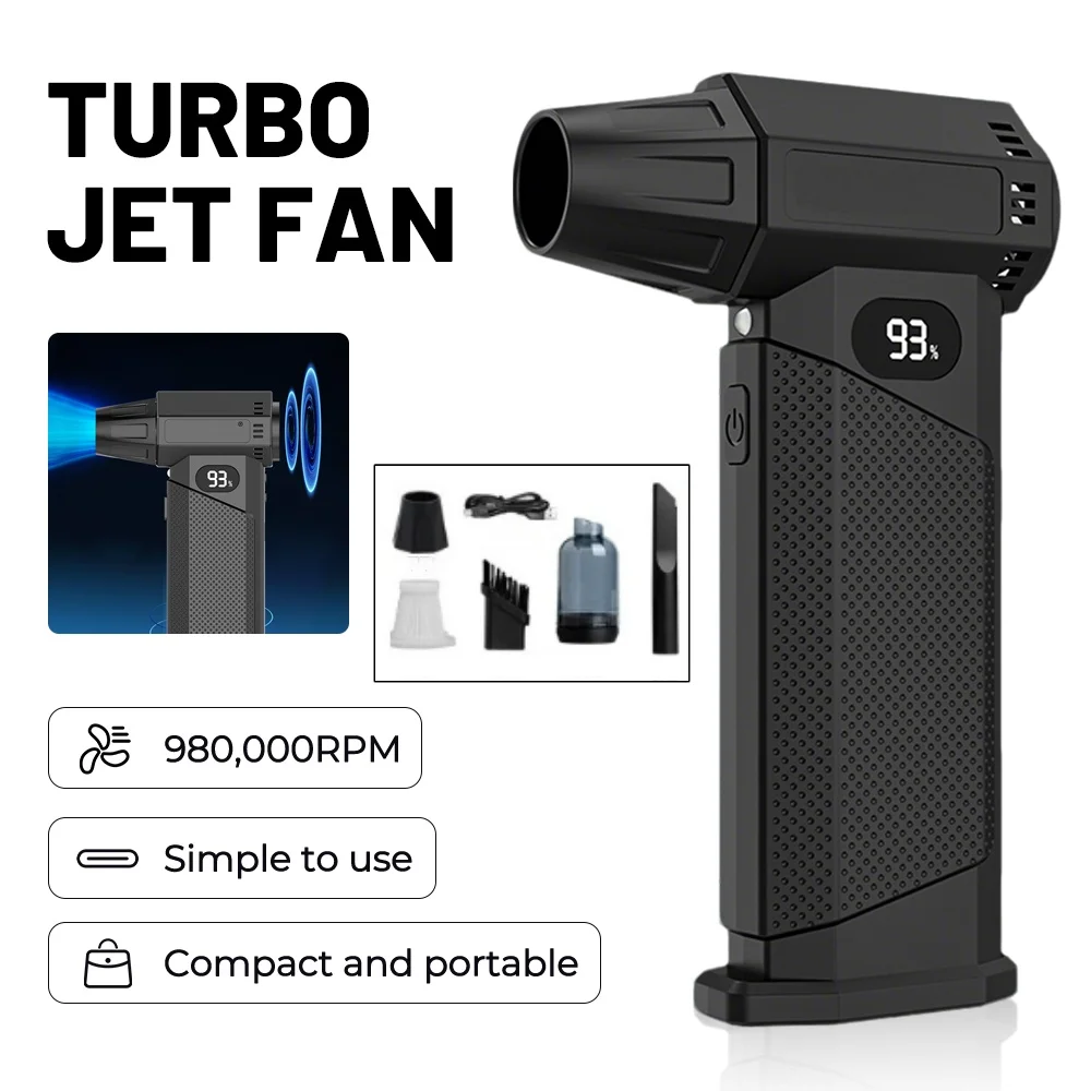 Powerful Air Blower 980000RPM Brushless Violent Fan Vacuum Dust Cleaner Strong Winds 53m/s Turbo Jet Blower Air Duster Type-C
Powerful Air Blower 980000RPM Brushless Violent Fan Vacuum Dust Cleaner Strong Winds 53m/s Turbo Jet Blower Air Duster Type-C