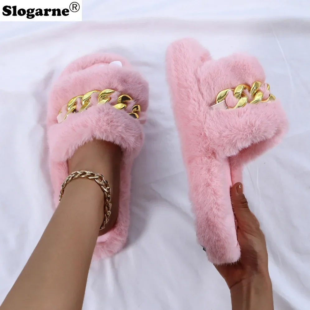 2025 Autumn Winter Couples House Slippers Lovers Women Men Winter Faux Fur Shoes Soft Fluffy Home Fur Slippers Flats Metal Chain
2025 Autumn Winter Couples House Slippers Lovers Women Men Winter Faux Fur Shoes Soft Fluffy Home Fur Slippers Flats Metal Chain