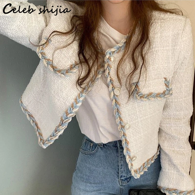 Vintage Tweed Jacket Women 2023 Single Breast O-neck Elegant Wool Coat Women Outfit Beige Business Elegant Crop Jacket OL Autumn
Vintage Tweed Jacket Women 2023 Single Breast O-neck Elegant Wool Coat Women Outfit Beige Business Elegant Crop Jacket OL Autumn