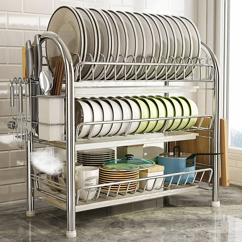3-Tier Dish Drying Rack Kitchen Storage Shelf With Drain Board Countertop Dinnerware Organizer Kitchen Organizer Drainer
3-Tier Dish Drying Rack Kitchen Storage Shelf With Drain Board Countertop Dinnerware Organizer Kitchen Organizer Drainer