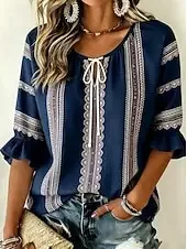 Women's Shirt Graphic Geometric Bohemia Vacation Vintage Long Sleeve V Neck Scoop Neck Long Tops Casual Daily Holiday Blue Summe
Women's Shirt Graphic Geometric Bohemia Vacation Vintage Long Sleeve V Neck Scoop Neck Long Tops Casual Daily Holiday Blue Summe